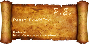 Peszt Edvárd névjegykártya